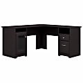 Bush Business Furniture Cabot 60"W L-Shaped Corner Desk, Espresso Oak, Standard Delivery