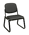 Office Star™ Deluxe Work Smart Fabric Guest Chair, With Sled Base, Shale/Black
