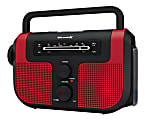 DPI WeatherX WR383R Weather And Alert Handheld Radio With AM/FM Radio, Black/Red