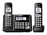 Panasonic® DECT 6.0 Cordless Telephone With Answering Machine And Dual Keypad, 2 Handsets, KX-TG3752B