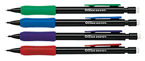 Office Depot® Brand Mechanical Pencils With Comfort Grip, 0.5mm, Black Barrel, Pack Of 12