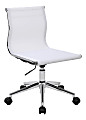 LumiSource Mirage Fabric Industrial Office Chair, White/Chrome