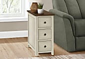 Monarch Specialties Kari Rectangular Accent Table, 24-1/4”H x 11-3/4”W x 21-3/4”D, Antique White/Brown 1 thumbnail image