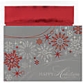 Great Papers! Holiday Greeting Cards With Envelopes, 7 7/8" x 5 5/8", Shimmer Snowflakes, Pack Of 16