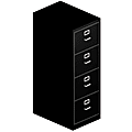 HON® H320 26-1/2"D Vertical 4-Drawer Legal-Size File Cabinet, Metal, Black