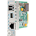 Omnitron iConverter 10/100/1000 Gigabit Ethernet Fiber Media Converter LC Single-Mode 12km Module - 1x 10/100/1000BASE-T; 1x 1000BASE-LX - 8527-1 1 thumbnail image