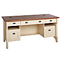 Christopher Lowell Shore Home Executive Desk, 30 1/2"H x 65 1/2"W x 29 1/2"D, Antiqued White 1 thumbnail image
