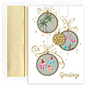 Great Papers! Holiday Greeting Cards With Envelopes, 5 5/8" x 7 7/8", Tropical Ornaments, Pack Of 18