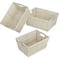 Whitmor Set of 3 Rattique Baskets, Java - External Dimensions: 14.8" Length x 11.5" Width x 6.5" Height - Latte - For Toy, Clothes, Linen, Bathroom Essential, School Supplies, Magazine, CD, Storage, DVD, Book - 3 / Set 1 thumbnail image