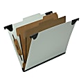 SKILCRAFT® 6-Section 2/5 ROC Tab Hanging Folders, 1" Folder Capacity, Letter Size (8 1/2" x 11"), 30% Recycled, Light Green, Box Of 10