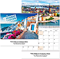 Custom 13-Month Scenic Europe Spiral Wall Calendar, 11" x 17", White