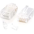C2G RJ45 Cat5E Modular Plug (with Load Bar) for Round Solid/Stranded Cable - Network connector - RJ-45 (M) - CAT 5e - clear (pack of 100) 1 thumbnail image