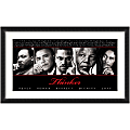 Amanti Art Thinker (Quintet): Peace Power Respect Dignity Love Wood Framed Wall Art Print, 44”W x 26”H, Black 1 thumbnail image