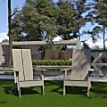 Flash Furniture Sawyer Modern All-Weather Poly Resin Wood Adirondack Chairs, Gray, Set Of 2 Chairs