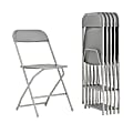 Flash Furniture Hercules Series Plastic Folding Chairs, Gray, Set Of 6 Chairs