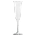 WNA Classic Crystal™ Plastic Champagne Flutes, 5 Oz, Clear, 10 Flutes Per Pack, Carton of 12 Packs 1 thumbnail image