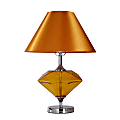 Elegant Designs Colored Glass Table Lamp, 27 5/8"H, Amber Shade/Amber Base