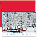 Great Papers! Holiday Greeting Cards With Envelopes, 7 7/8" x 5 5/8", Winter Bridge, Pack Of 18