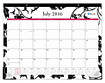 Blue Sky™ Monthly Desk Pad Calendar, 22" x 17", Barcelona, July 2016 to June 2017