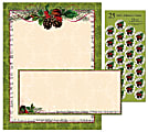 Great Papers! Holiday Stationery Kit, 8 1/2" x 11", Pinecone Garland, Set Of 25