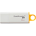 Kingston DataTraveler® G4 USB 3.0 Flash Drive, 8GB, White/Yellow