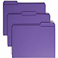 Smead® 1/3-Cut 2-Ply Color File Folders, Letter Size, Purple, Box Of 100