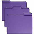 Smead® 1/3-Cut 2-Ply Color File Folders, Letter Size, Purple, Box Of 100 1 thumbnail image