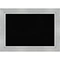 Amanti Art Cork Bulletin Board, 43" x 31", Black, Romano Silver Wood Frame