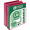 Samsill Earth's Choice Plant-based View Binders - 1 1/2" Binder Capacity - Letter - 8 1/2" x 11" Sheet Size - 3 x Round Ring Fastener(s) - Chipboard, Polypropylene, Plastic - Berry - Recycled