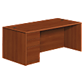 HON® 10700 Series Laminate Left Pedestal Desk, Box/Box/File, Cognac