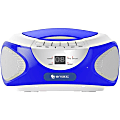 Ematic CD Boombox with Bluetooth Audio & Speakerphone EBB9224 - 1 x Disc Integrated Stereo Speaker - Blue - CD-DA - Auxiliary Input
