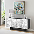 Coast to Coast Gunton 63"W Transitional Credenza With 4 Doors, Black 1 thumbnail image