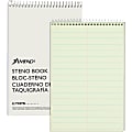Ampad Kraft Cover Steno Book, 6" x 9", 80 Sheets, Pittman Ruled, Green Tint Paper, Kraft Cover