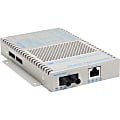 Omnitron OmniConverter SL 10/100 PoE Ethernet Fiber Media Converter Switch RJ45 ST Multimode 5km Wide Temp - 1 x 10/100BASE-TX; 1 x 100BASE-FX; US AC Powered; Lifetime Warranty 1 thumbnail image