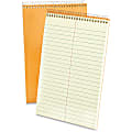 Ampad Greentint Steno Notebook - 80 Sheets - Wire Bound - 0.34" Ruled - 15 lb Basis Weight - 6" x 9" - Green Tint Paper - Rigid, Chipboard Backing - 1Each