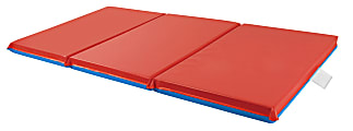 ECR4Kids® Folding Mats, 1 1/4"H x 48"W x 23 3/4"D, Blue/Red, Pack Of 5