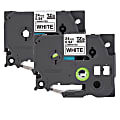 Brother Genuine P-Touch TZE2512PK Laminated Label Tape, 26-1/4’, Black, Pack Of 2 Rolls 1 thumbnail image