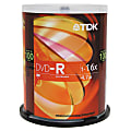 TDK DVD-R Recordable Media Spindle, 4.7GB/120 Minutes, Pack Of 100 1 thumbnail image