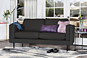 Elle Décor Simone Double-Track Arm Sofa, Charcoal/Espresso