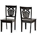 Baxton Studio Gervais Dining Chairs, Dark Brown, Set Of 2 Chairs