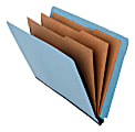 Atlas End Tab Folders With 3 Dividers, 8 Fasteners, 2" Expansion, Legal Size, Light Blue, Pack Of 10 1 thumbnail image
