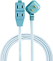 Cordinate Braided 3-Outlet Indoor Extension Cord, 8', Mint/White, 39983-T1 1 thumbnail image