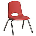 ECR4Kids® School Stack Chairs, 12" Seat Height, Red/Chrome, Pack Of 6