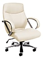 OFM Avenger Big And Tall Mid-Back Chair, Cream/Chrome