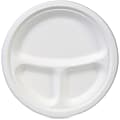Dixie EcoSmart 3-compartment Plates - 10" Diameter Plate - Molded Fiber - Disposable - Microwave Safe - White - 500 Piece(s) / Carton