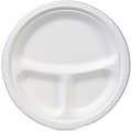 Dixie EcoSmart 3-compartment Plates - 10" Diameter Plate - Molded Fiber - Disposable - Microwave Safe - White - 500 Piece(s) / Carton 1 thumbnail image