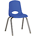 ECR4Kids® School Stack Chairs, 16" Seat Height, Blue/Chrome Legs, Pack Of 6