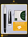 Cross® Aventura Fountain Pen, Medium Point, 0.43 mm, Black/Chrome Barrel, Black Ink 1 thumbnail image