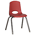 ECR4Kids® School Stack Chairs, 16" Seat Height, Red/Chrome Legs, Pack Of 6