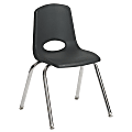 ECR4Kids® School Stack Chairs, 18" Seat Height, Black/Chrome Legs, Pack Of 5